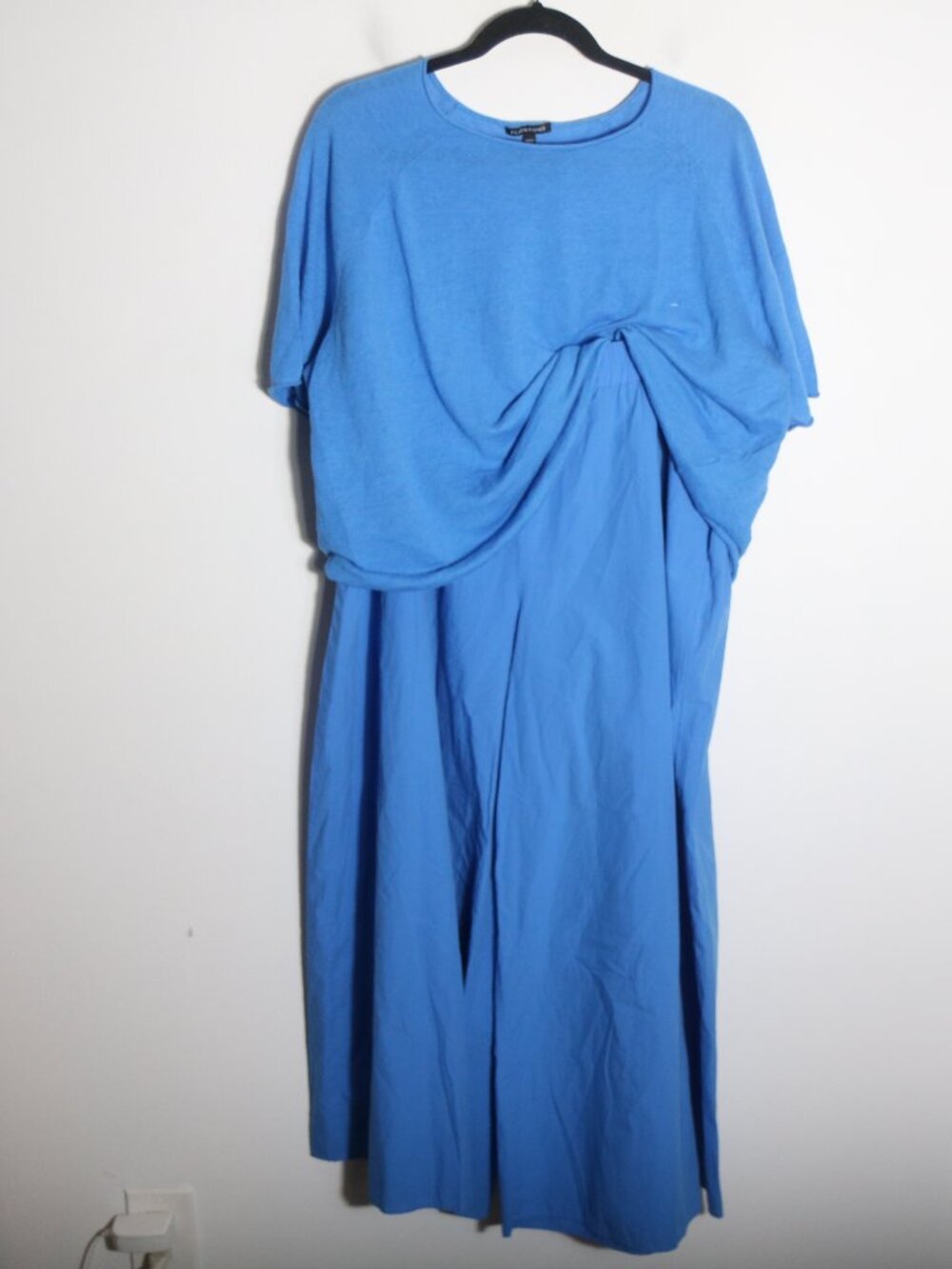 Eileen Fisher Organic Cotton Poplin Skirt Pant Set Linen Top XL Calypso Boho - Picture 2 of 8